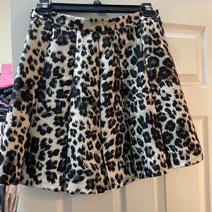 Diane Von Furstenberg cheetah print pleated skirt